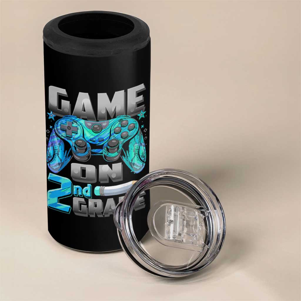 Back to School 2nd Grade Gamer 4 in 1 Can Cooler Tumbler Boys Kids Back To School First Day - Wonder Print Shop