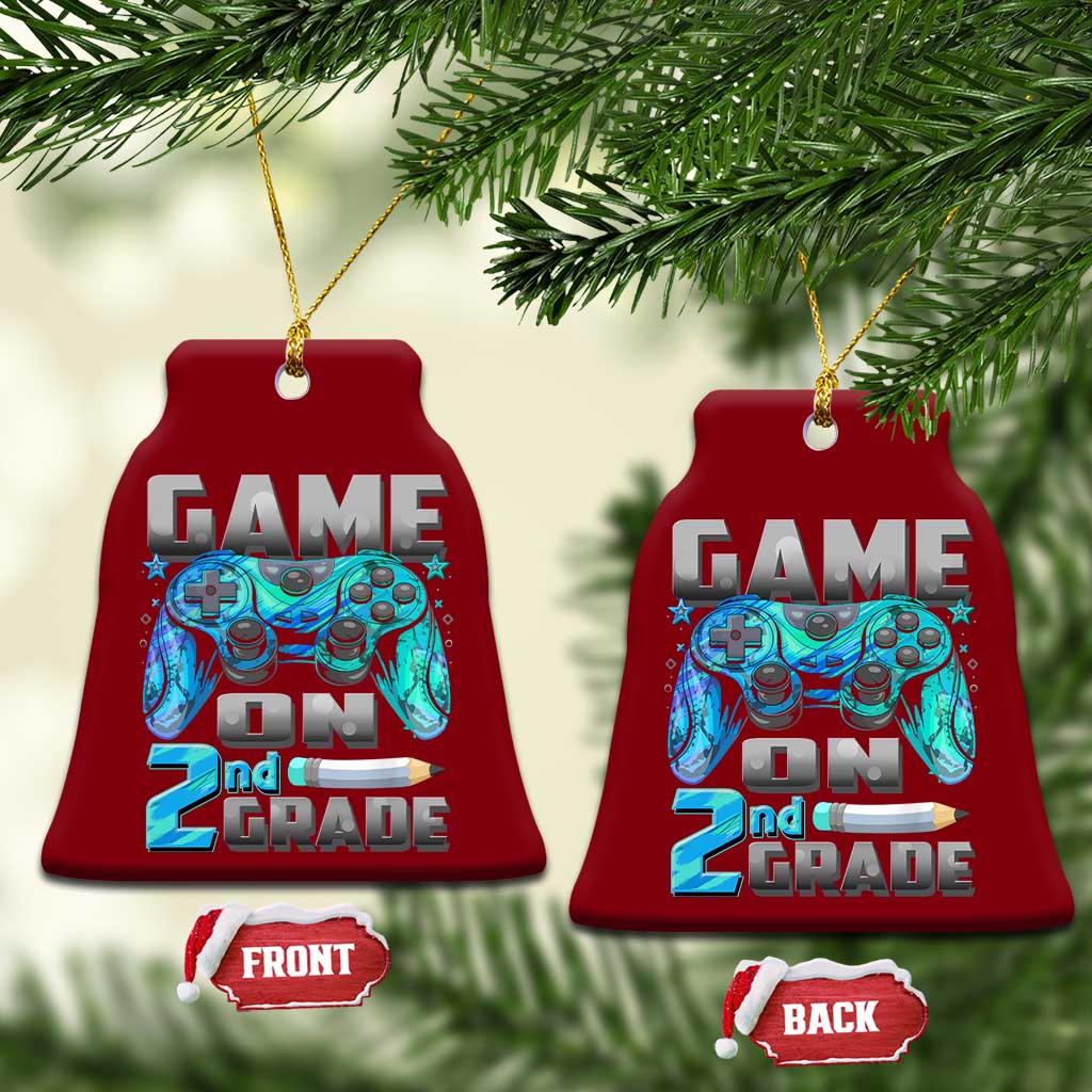 Back to School 2nd Grade Gamer Ceramic Ornament Boys Kids Back To School First Day - Wonder Print Shop