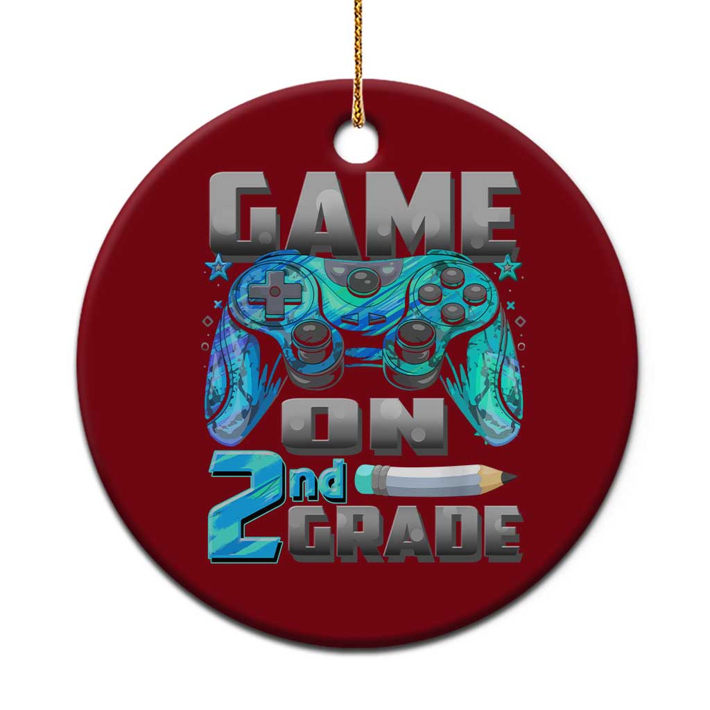 Back to School 2nd Grade Gamer Ceramic Ornament Boys Kids Back To School First Day - Wonder Print Shop