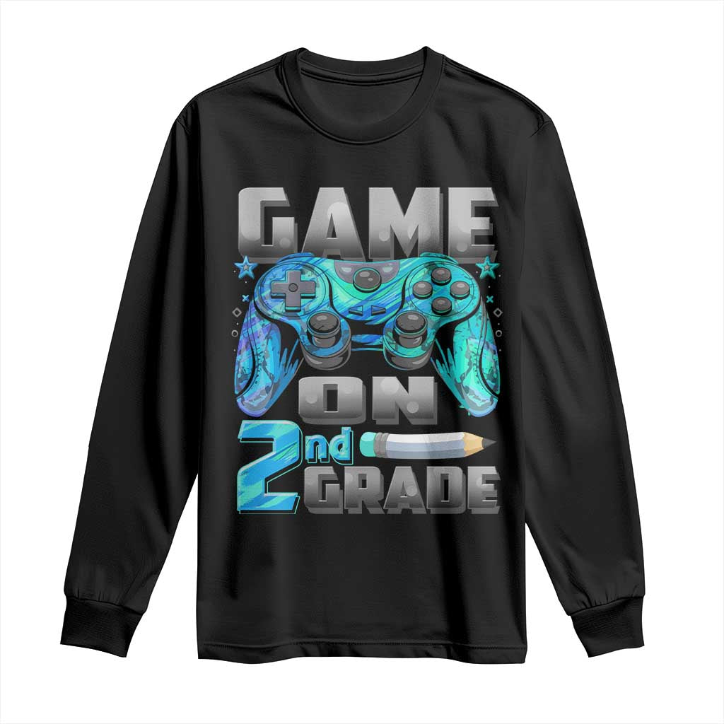 Back to School 2nd Grade Gamer Long Sleeve Shirt Boys Kids Back To School First Day - Wonder Print Shop