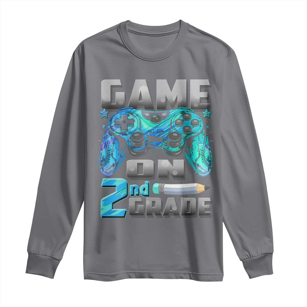 Back to School 2nd Grade Gamer Long Sleeve Shirt Boys Kids Back To School First Day - Wonder Print Shop
