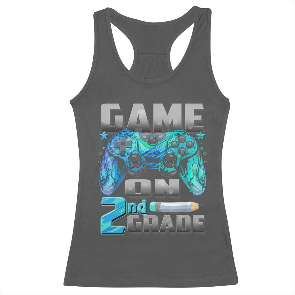 Back to School 2nd Grade Gamer Racerback Tank Top Boys Kids Back To School First Day - Wonder Print Shop