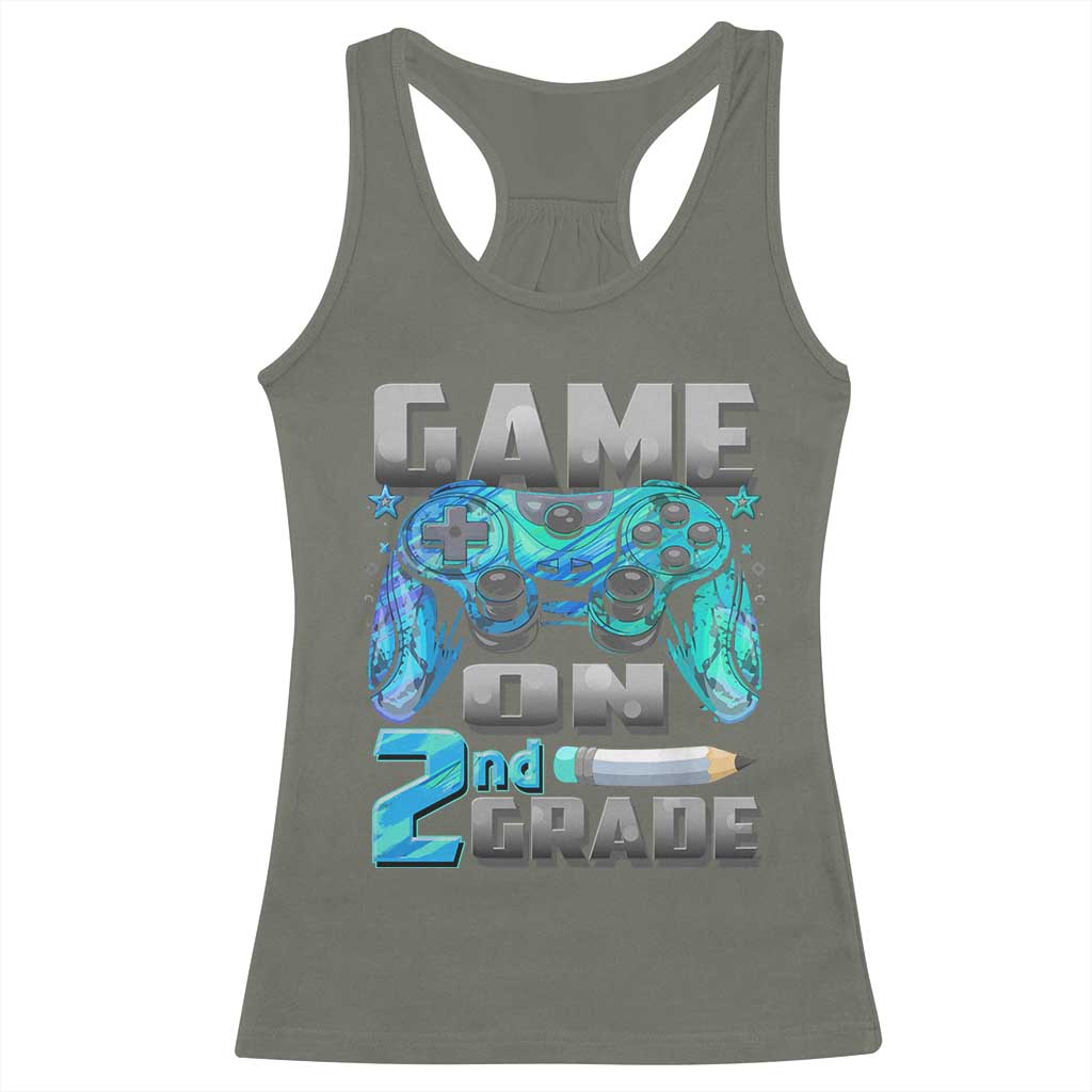 Back to School 2nd Grade Gamer Racerback Tank Top Boys Kids Back To School First Day - Wonder Print Shop