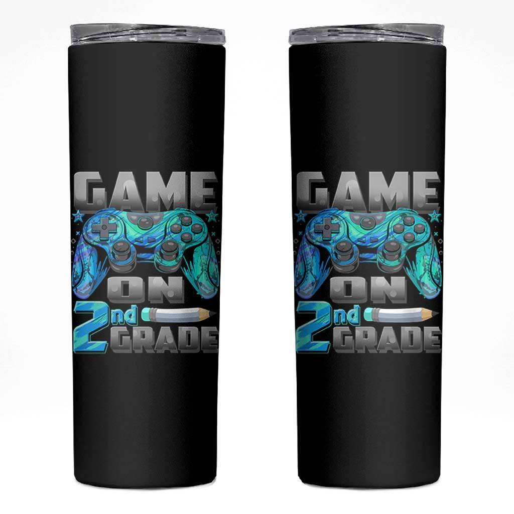 Back to School 2nd Grade Gamer Skinny Tumbler Boys Kids Back To School First Day - Wonder Print Shop