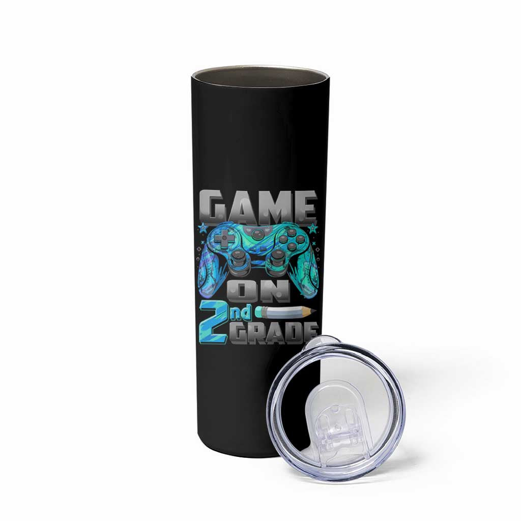 Back to School 2nd Grade Gamer Skinny Tumbler Boys Kids Back To School First Day - Wonder Print Shop
