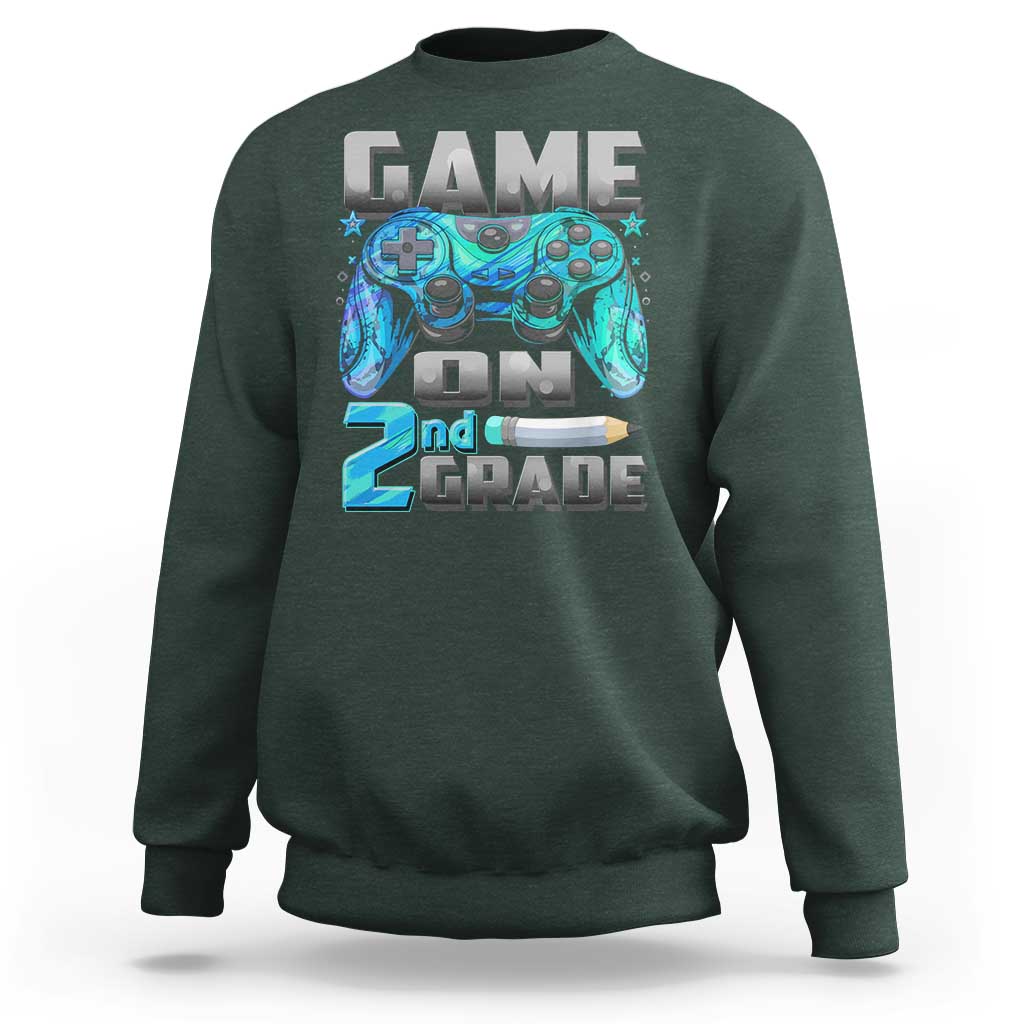 Back to School 2nd Grade Gamer Sweatshirt Boys Kids Back To School First Day - Wonder Print Shop