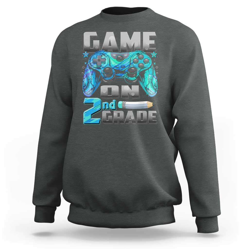 Back to School 2nd Grade Gamer Sweatshirt Boys Kids Back To School First Day - Wonder Print Shop
