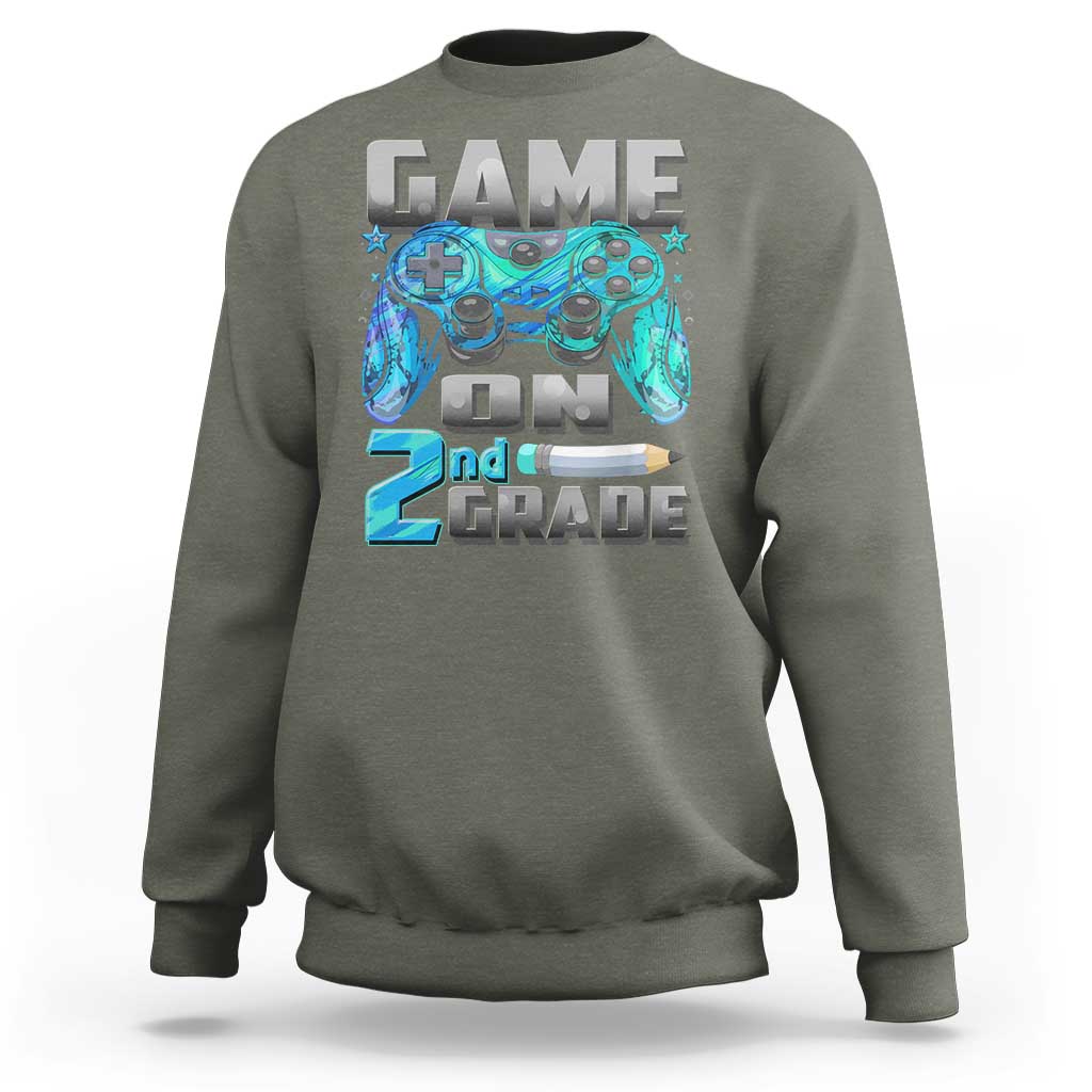 Back to School 2nd Grade Gamer Sweatshirt Boys Kids Back To School First Day - Wonder Print Shop