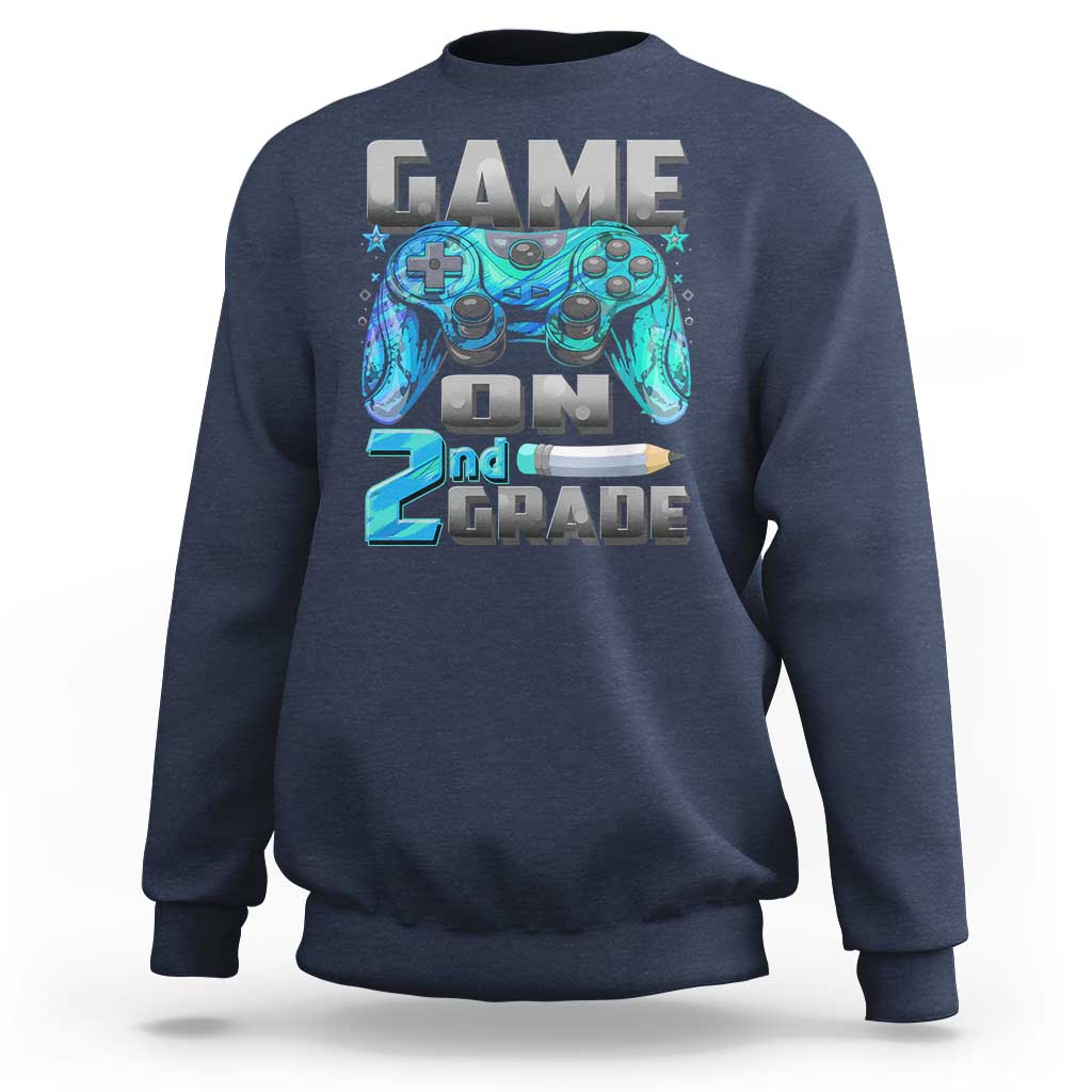 Back to School 2nd Grade Gamer Sweatshirt Boys Kids Back To School First Day - Wonder Print Shop