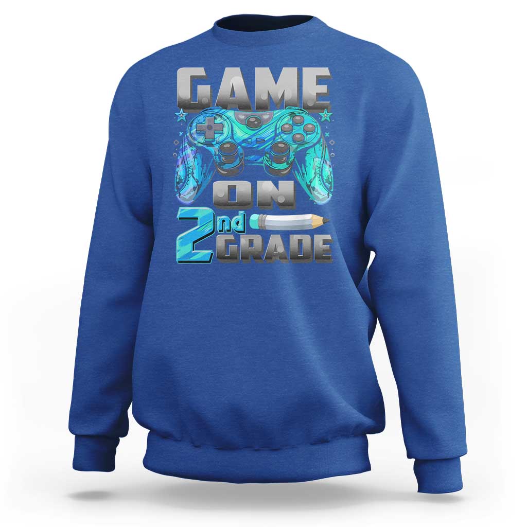 Back to School 2nd Grade Gamer Sweatshirt Boys Kids Back To School First Day - Wonder Print Shop