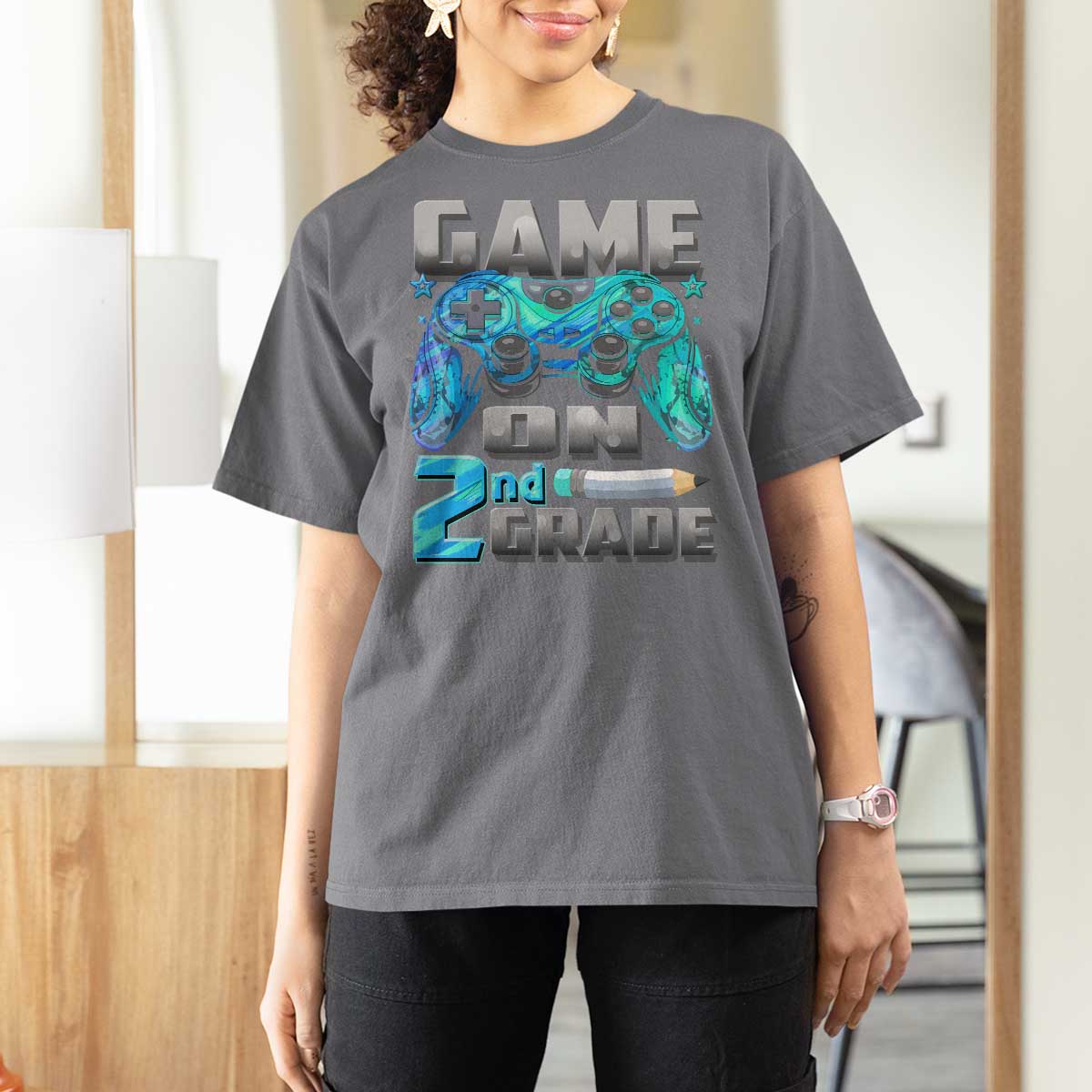 Back to School 2nd Grade Gamer T Shirt For Women Boys Kids Back To School First Day - Wonder Print Shop