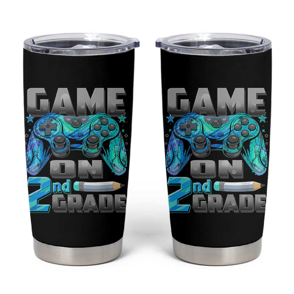 Back to School 2nd Grade Gamer Tumbler Cup Boys Kids Back To School First Day - Wonder Print Shop