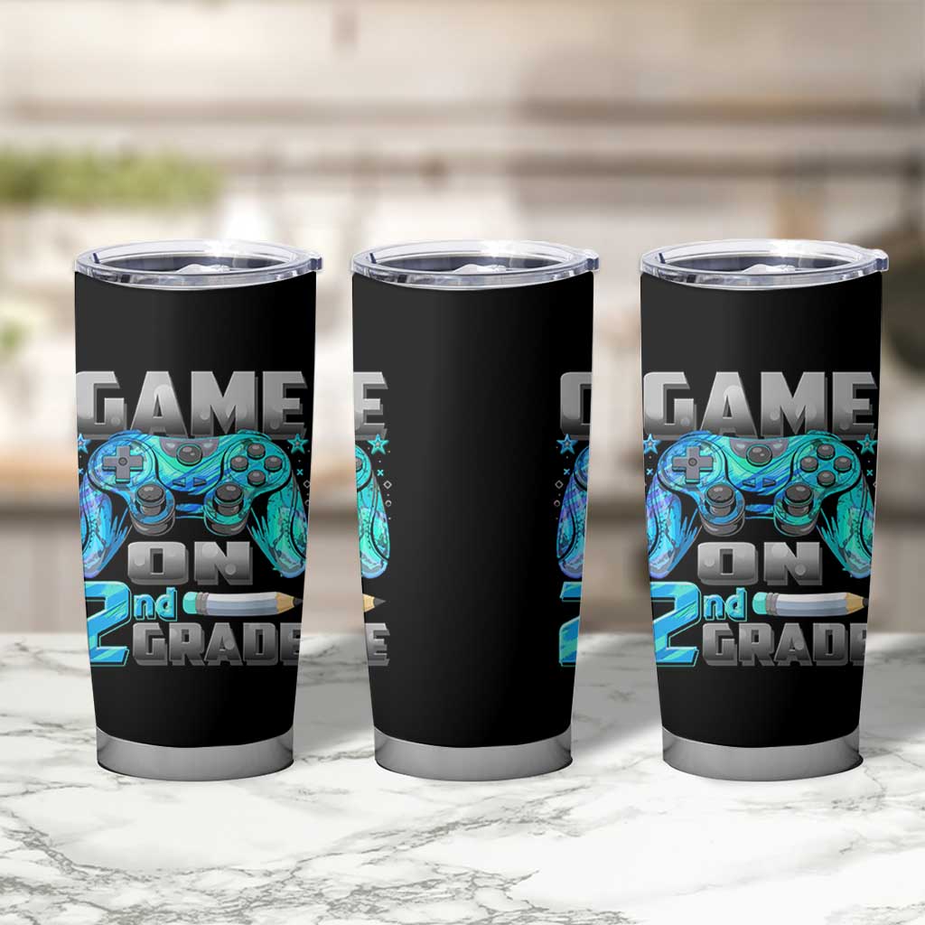 Back to School 2nd Grade Gamer Tumbler Cup Boys Kids Back To School First Day - Wonder Print Shop