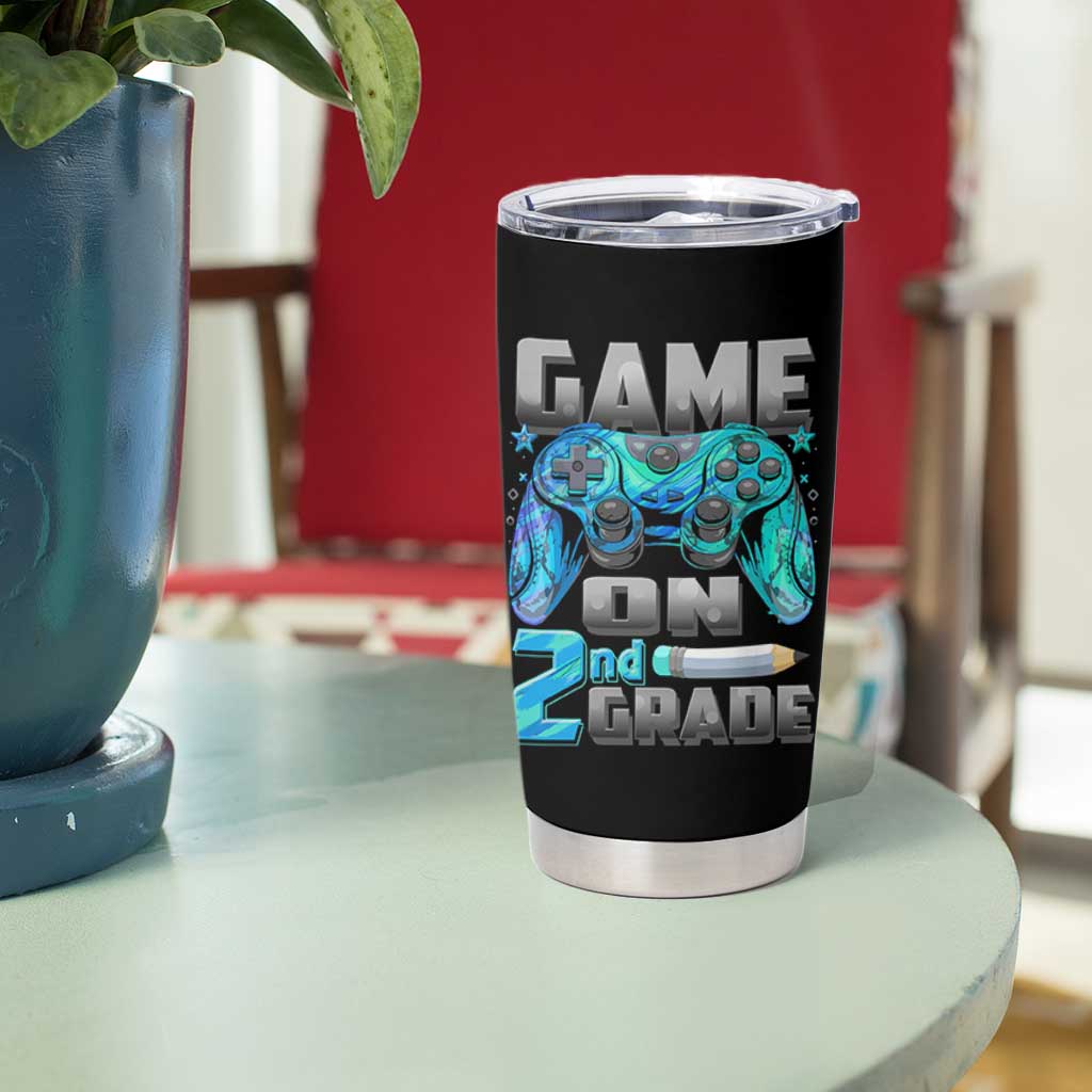 Back to School 2nd Grade Gamer Tumbler Cup Boys Kids Back To School First Day - Wonder Print Shop