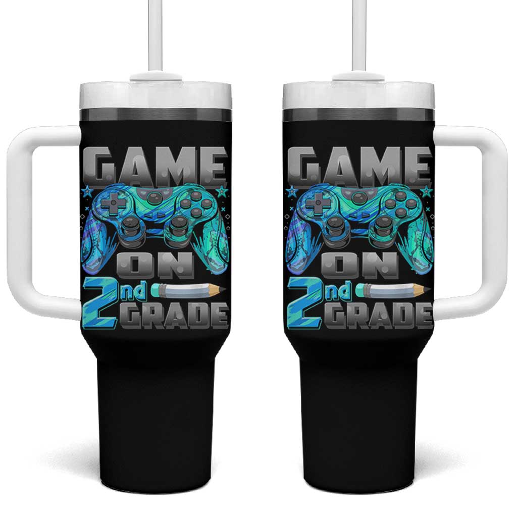 Back to School 2nd Grade Gamer Tumbler With Handle Boys Kids Back To School First Day - Wonder Print Shop