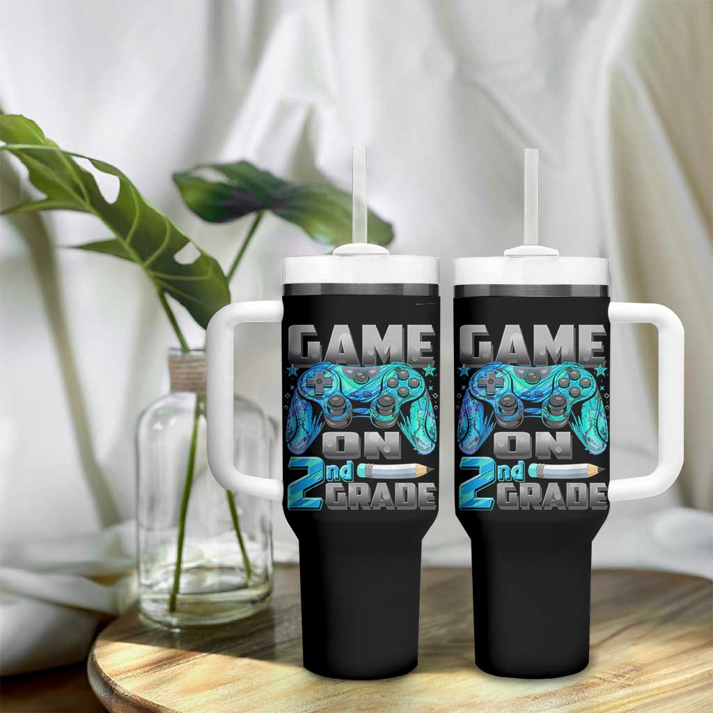 Back to School 2nd Grade Gamer Tumbler With Handle Boys Kids Back To School First Day - Wonder Print Shop
