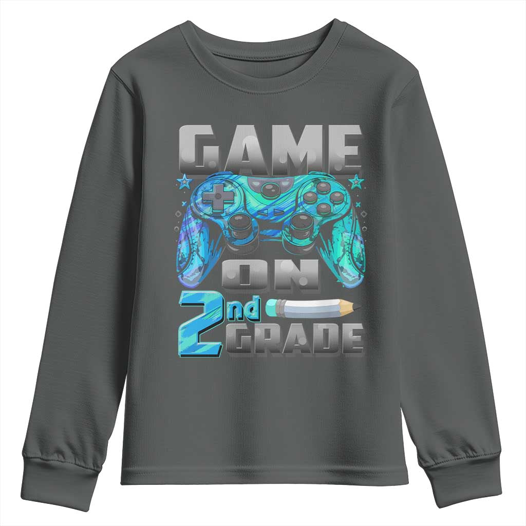 Back to School 2nd Grade Gamer Youth Sweatshirt Boys Kids Back To School First Day - Wonder Print Shop