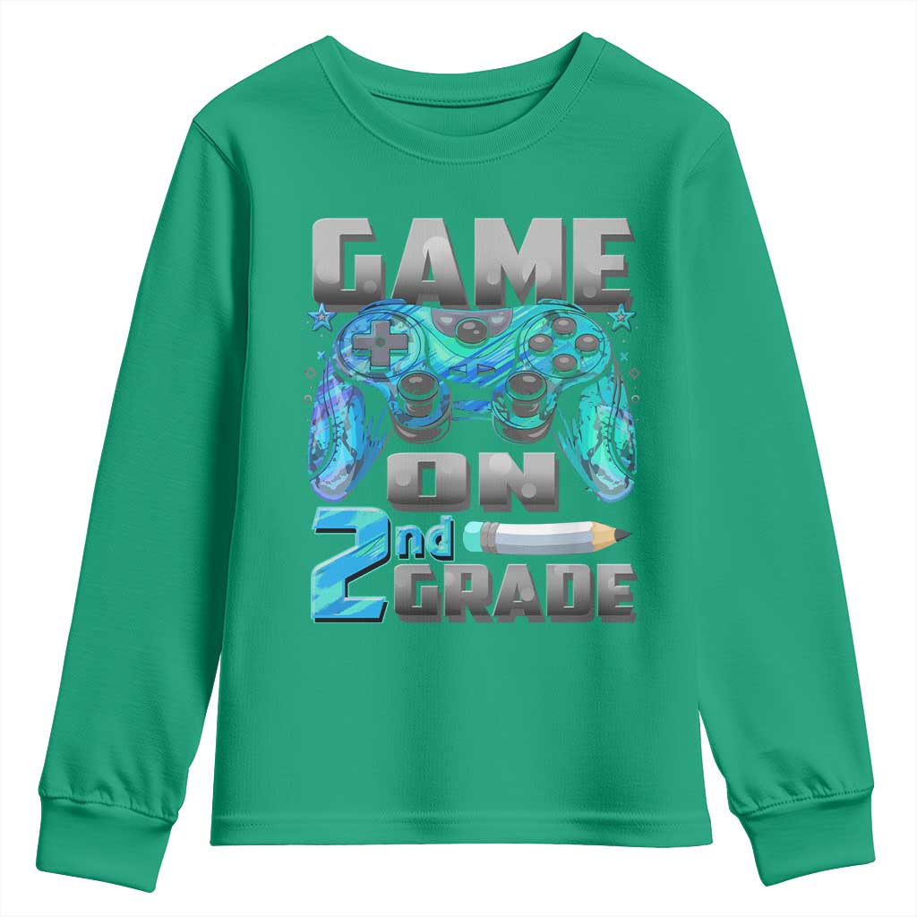 Back to School 2nd Grade Gamer Youth Sweatshirt Boys Kids Back To School First Day - Wonder Print Shop