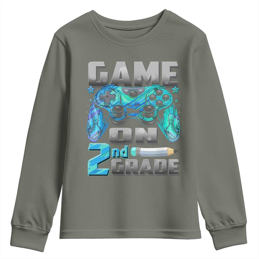 Back to School 2nd Grade Gamer Youth Sweatshirt Boys Kids Back To School First Day - Wonder Print Shop