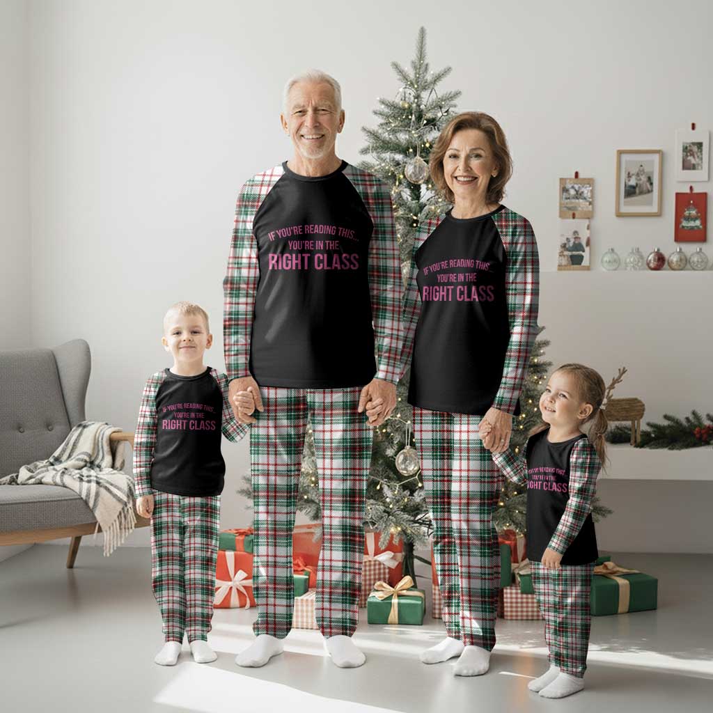 Back To School Teacher Plaid Pajama Set Funny You’re In The Right Class - Wonder Print Shop