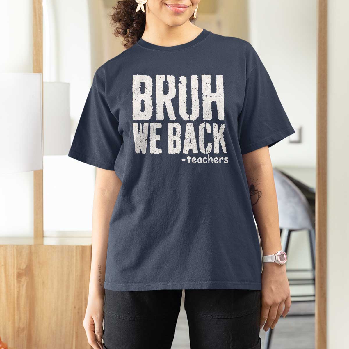 Bruh We Back Teacher T Shirt For Women Happy First Day Of School - Wonder Print Shop
