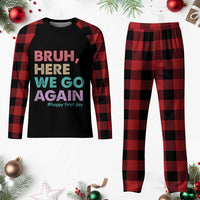 Here We Go Again Plaid Pajama Set Funny Back To School Teacher Gen A Slang - Wonder Print Shop