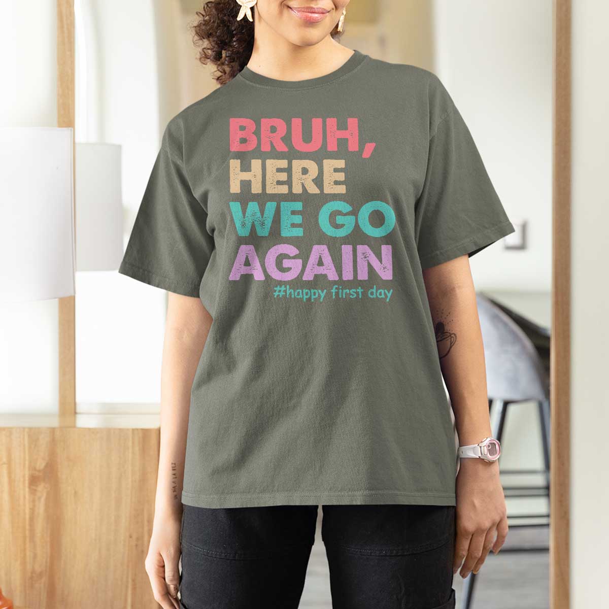 Here We Go Again T Shirt For Women Funny Back To School Teacher Gen A Slang - Wonder Print Shop