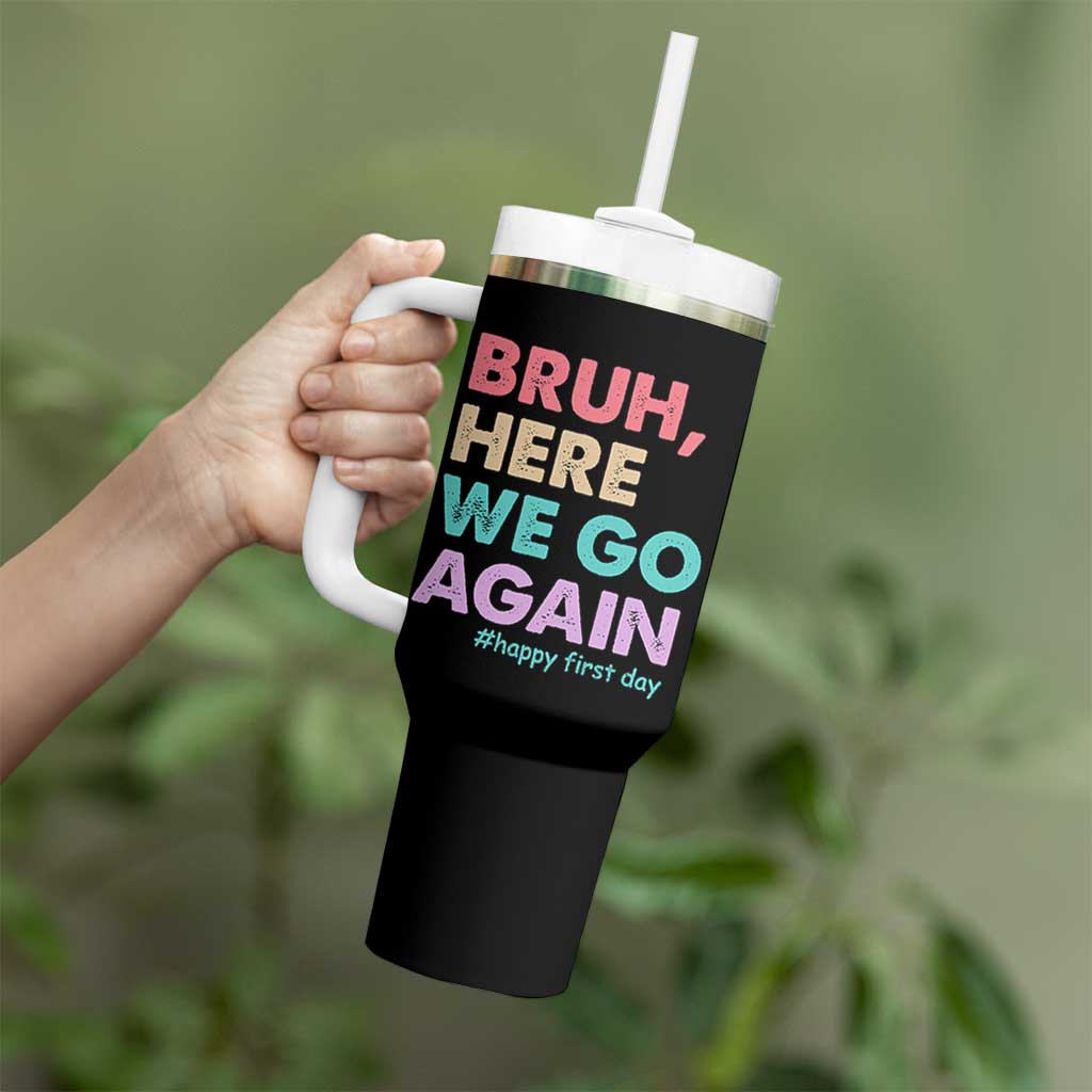 Here We Go Again Tumbler With Handle Funny Back To School Teacher Gen A Slang - Wonder Print Shop