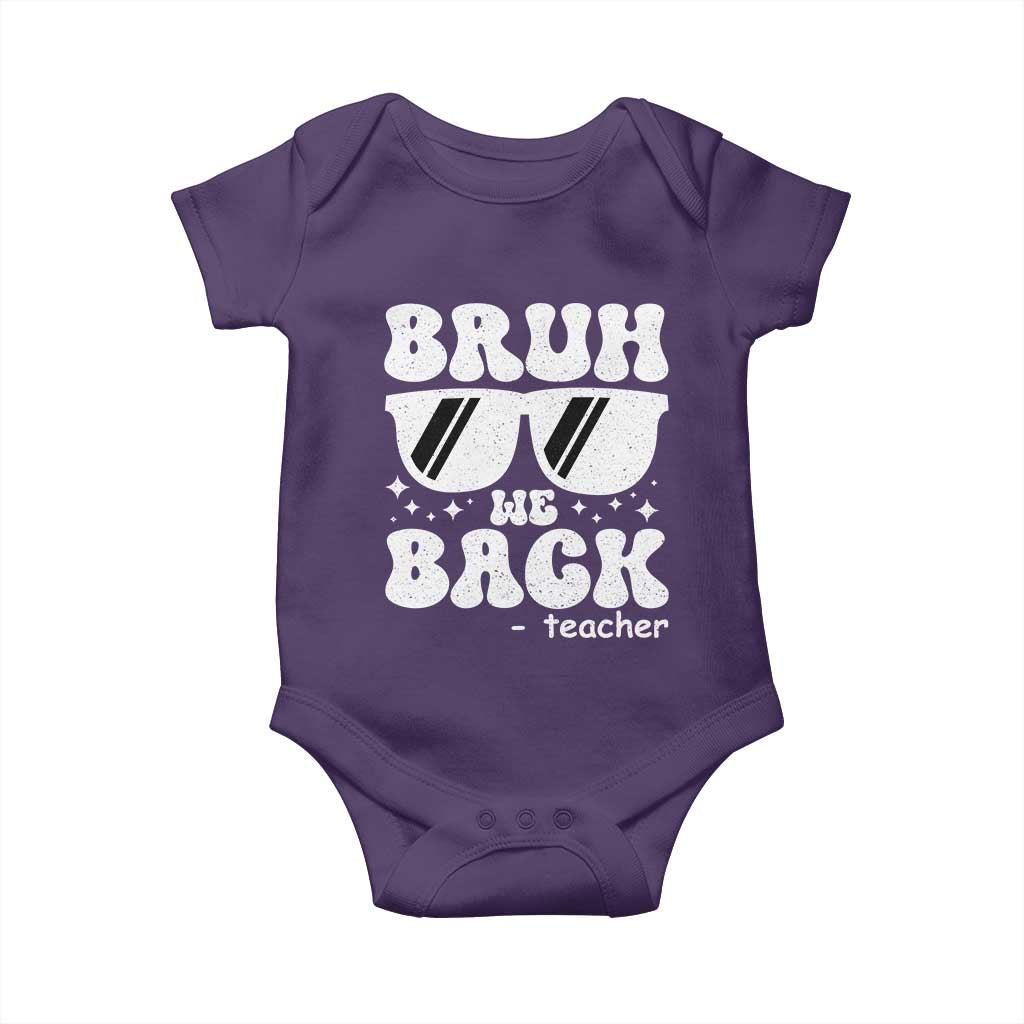 Bruh We Back Teacher Baby Onesie Funny Back To School Gen A Slang Sunglasses - Wonder Print Shop