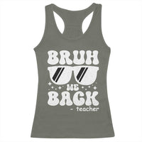 Bruh We Back Teacher Racerback Tank Top Funny Back To School Gen A Slang Sunglasses - Wonder Print Shop