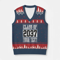Personalized Class of 2037 V-Neck Knit Sweater Vest Custom Name Grow With Me To Graduation - Wonder Print Shop