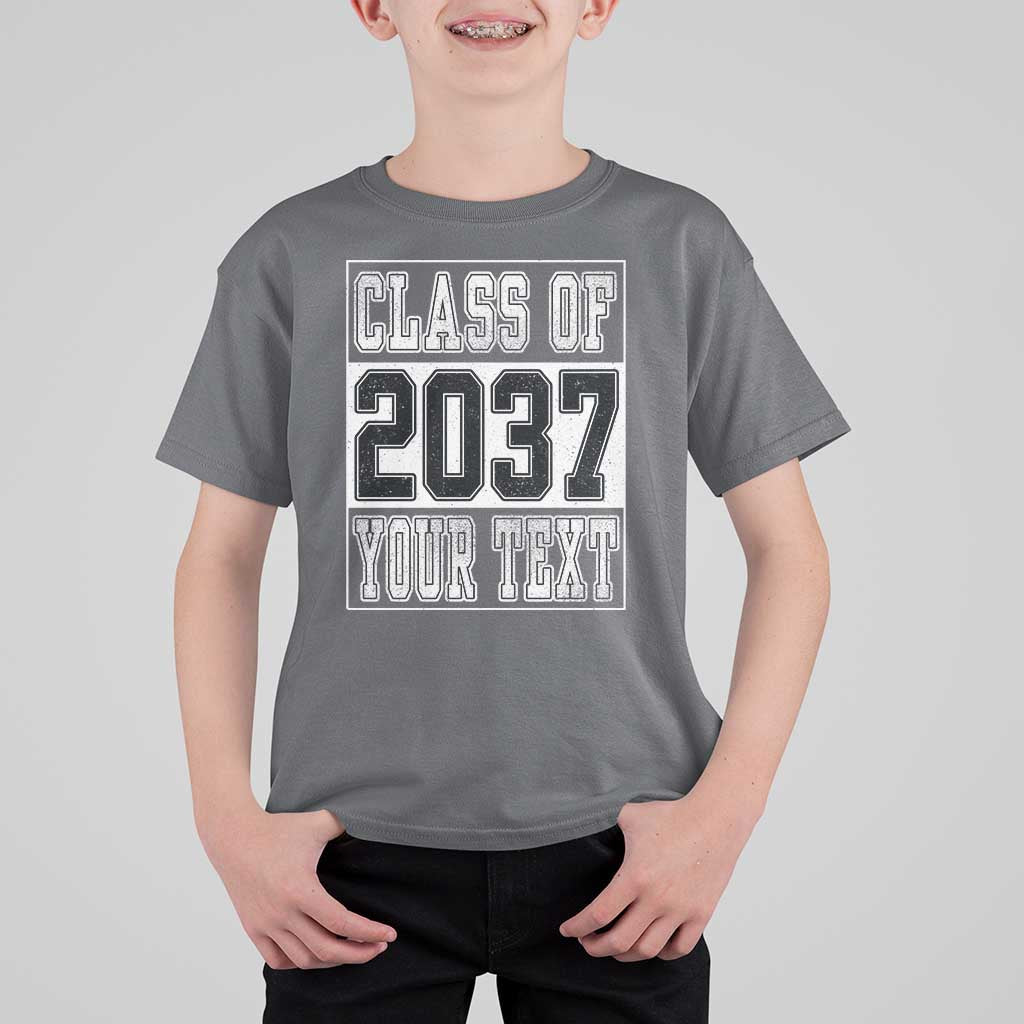 Personalized Class of 2037 T Shirt For Kid Custom Name Grow With Me To Graduation - Wonder Print Shop