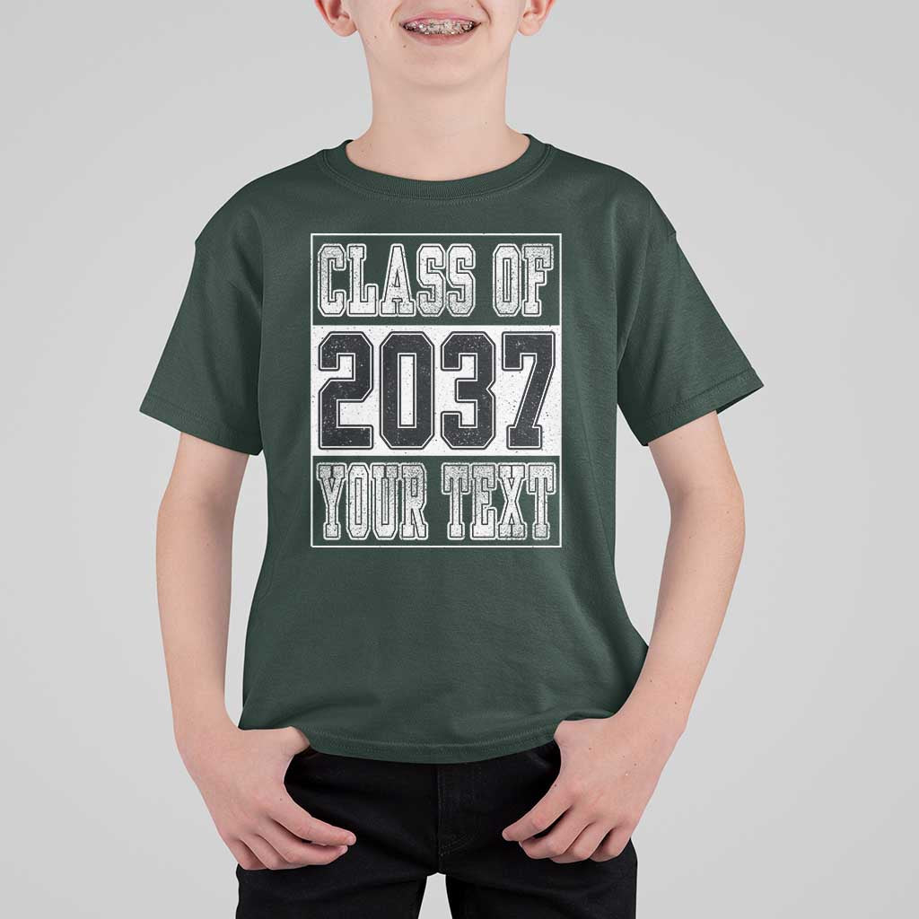 Personalized Class of 2037 T Shirt For Kid Custom Name Grow With Me To Graduation - Wonder Print Shop