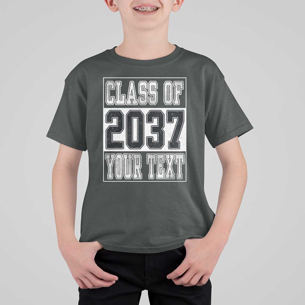 Personalized Class of 2037 T Shirt For Kid Custom Name Grow With Me To Graduation - Wonder Print Shop