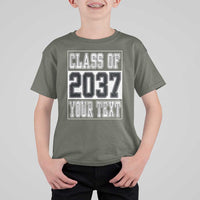 Personalized Class of 2037 T Shirt For Kid Custom Name Grow With Me To Graduation - Wonder Print Shop