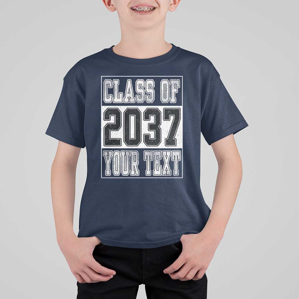 Personalized Class of 2037 T Shirt For Kid Custom Name Grow With Me To Graduation - Wonder Print Shop