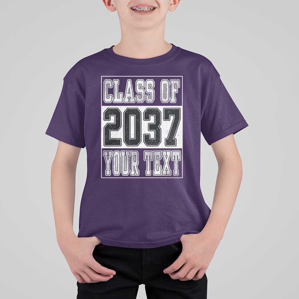 Personalized Class of 2037 T Shirt For Kid Custom Name Grow With Me To Graduation - Wonder Print Shop