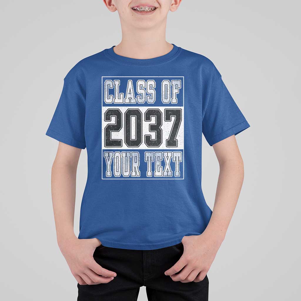 Personalized Class of 2037 T Shirt For Kid Custom Name Grow With Me To Graduation - Wonder Print Shop