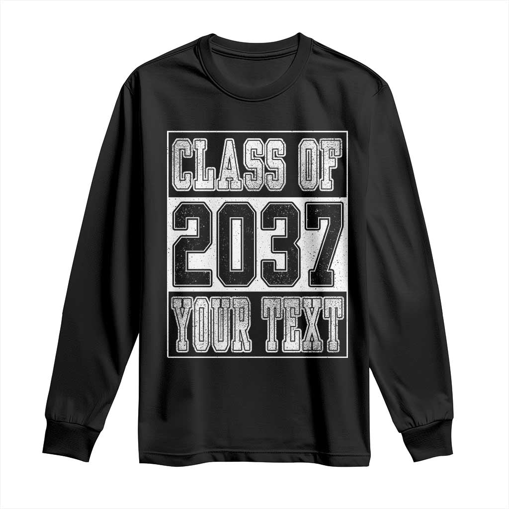 Personalized Class of 2037 Long Sleeve Shirt Custom Name Grow With Me To Graduation - Wonder Print Shop