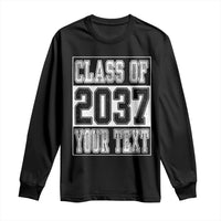 Personalized Class of 2037 Long Sleeve Shirt Custom Name Grow With Me To Graduation - Wonder Print Shop