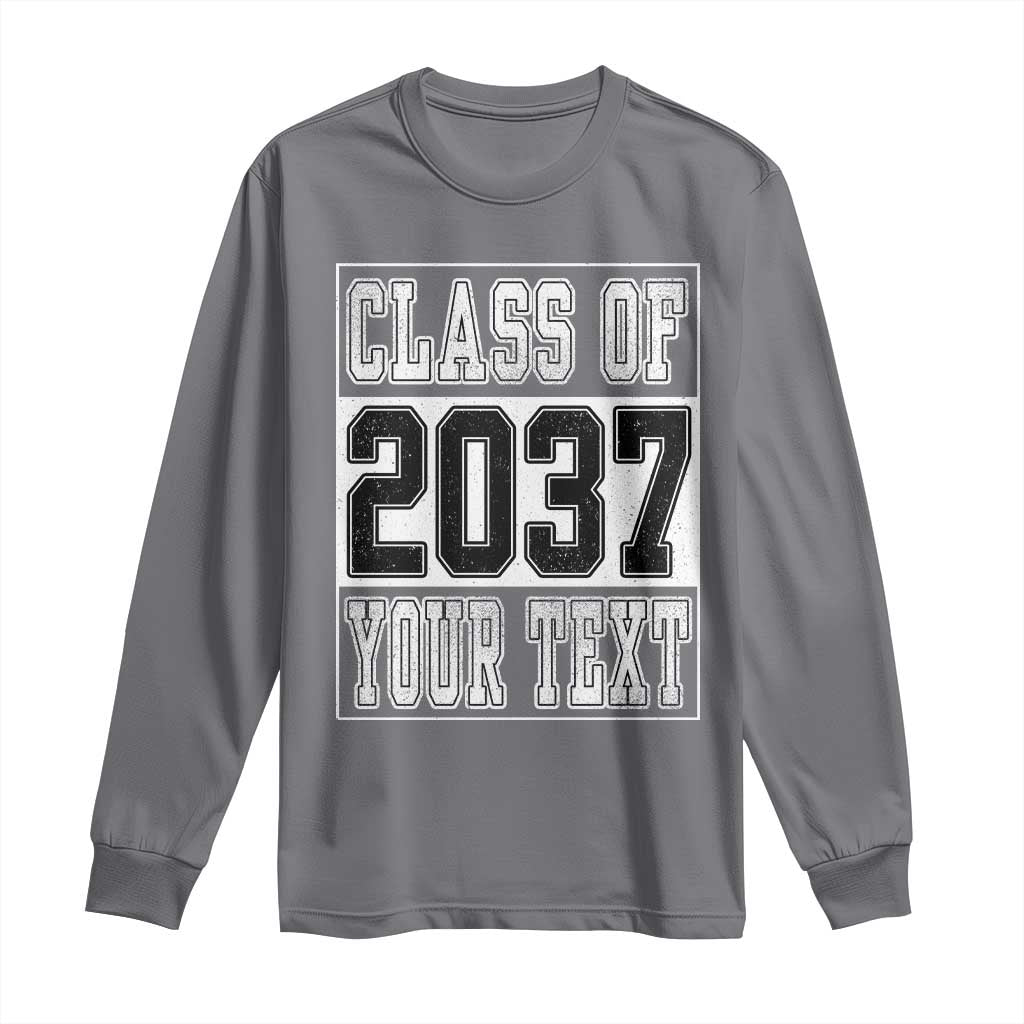 Personalized Class of 2037 Long Sleeve Shirt Custom Name Grow With Me To Graduation - Wonder Print Shop
