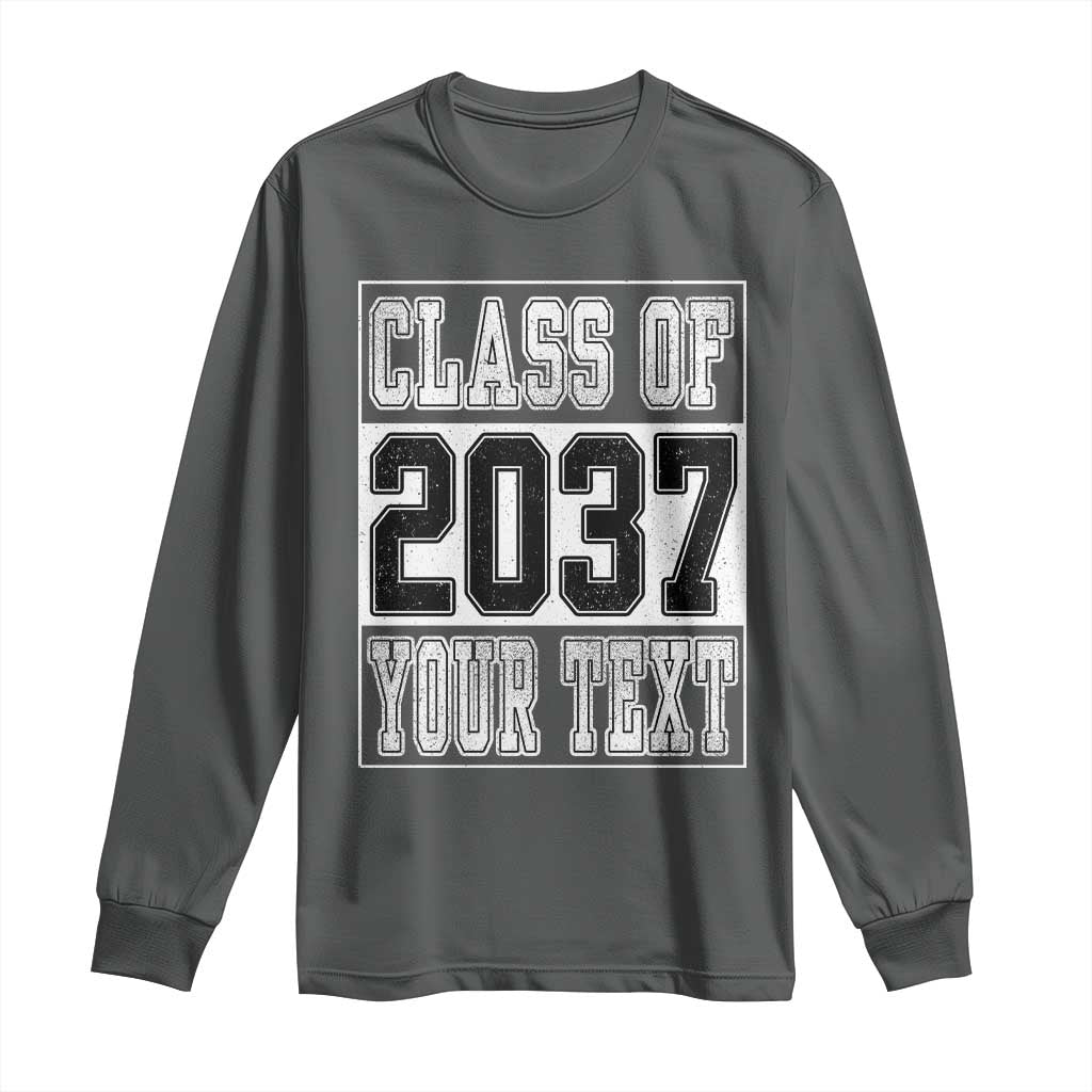 Personalized Class of 2037 Long Sleeve Shirt Custom Name Grow With Me To Graduation - Wonder Print Shop