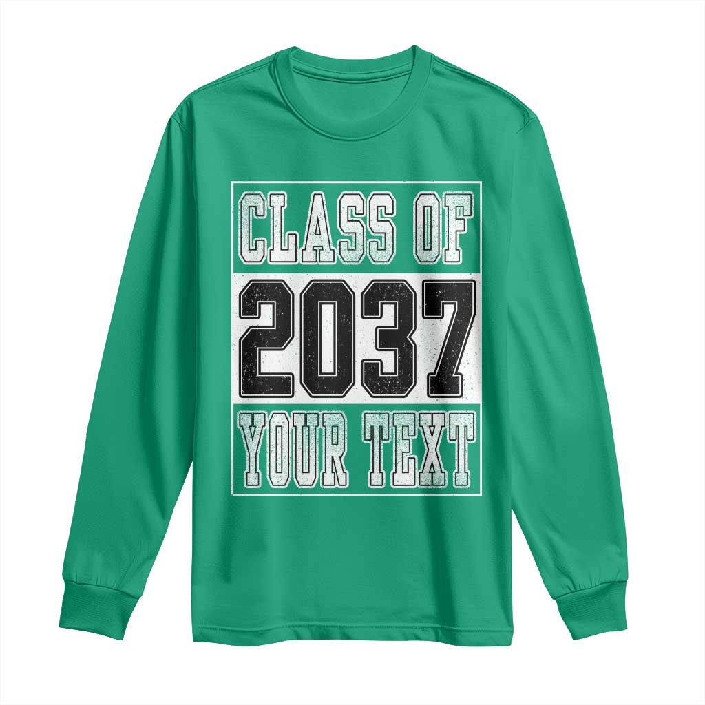 Personalized Class of 2037 Long Sleeve Shirt Custom Name Grow With Me To Graduation - Wonder Print Shop