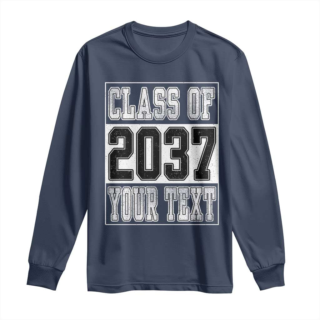 Personalized Class of 2037 Long Sleeve Shirt Custom Name Grow With Me To Graduation - Wonder Print Shop