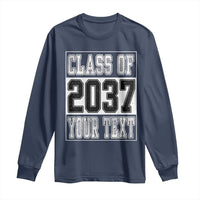 Personalized Class of 2037 Long Sleeve Shirt Custom Name Grow With Me To Graduation - Wonder Print Shop