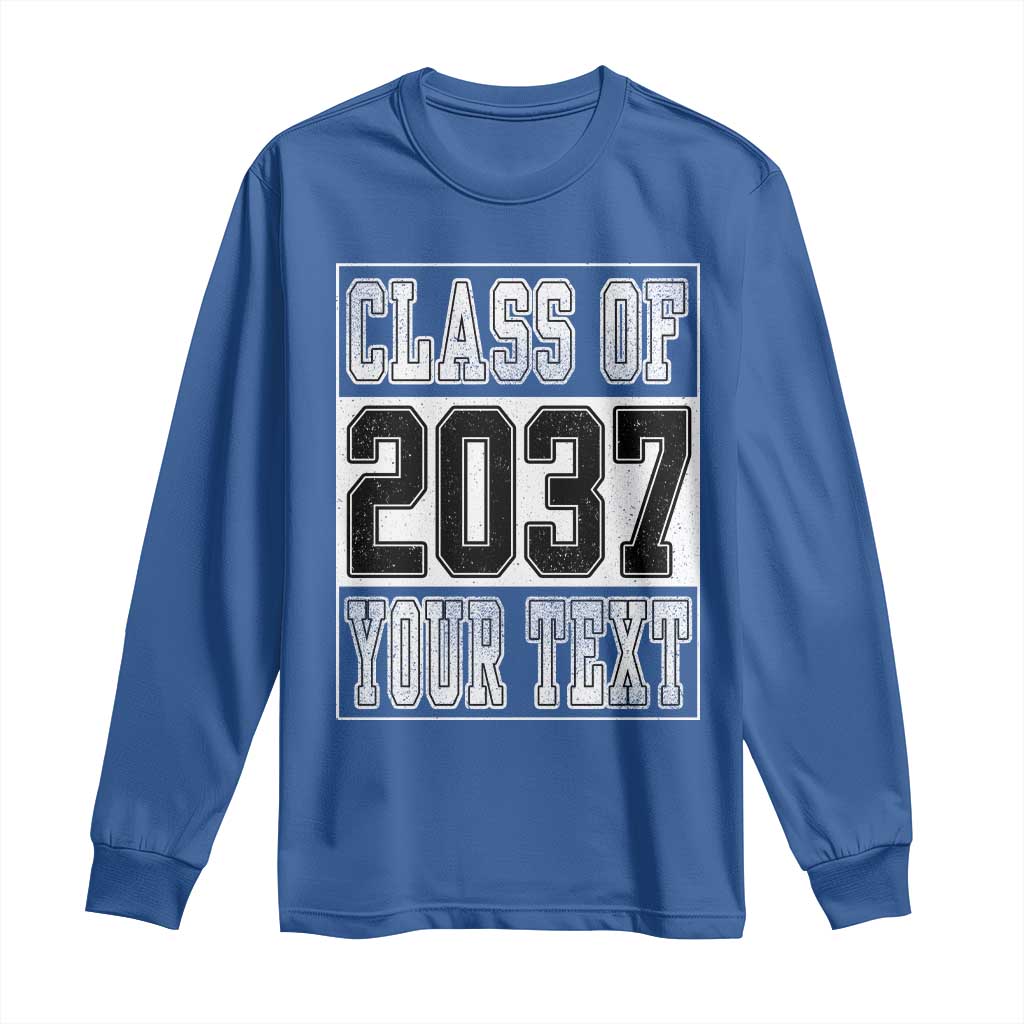 Personalized Class of 2037 Long Sleeve Shirt Custom Name Grow With Me To Graduation - Wonder Print Shop