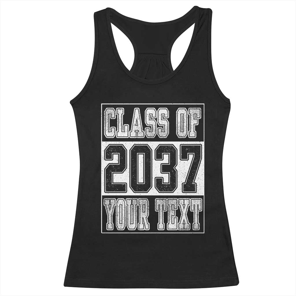 Personalized Class of 2037 Racerback Tank Top Custom Name Grow With Me To Graduation - Wonder Print Shop
