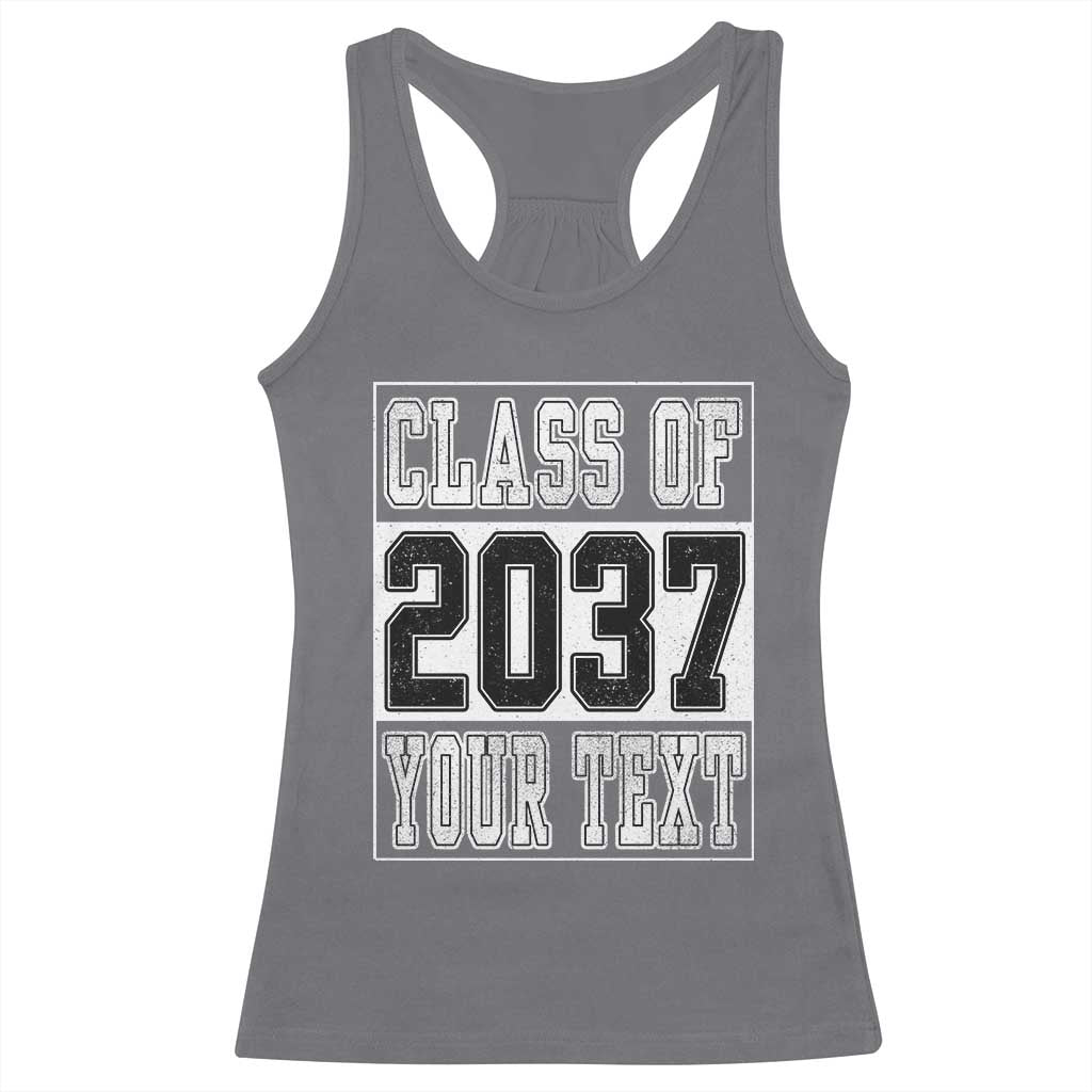 Personalized Class of 2037 Racerback Tank Top Custom Name Grow With Me To Graduation - Wonder Print Shop