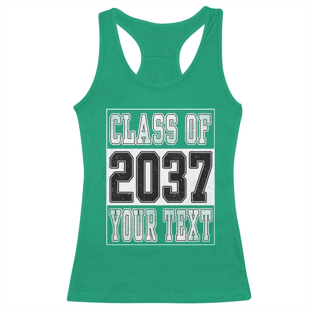 Personalized Class of 2037 Racerback Tank Top Custom Name Grow With Me To Graduation - Wonder Print Shop