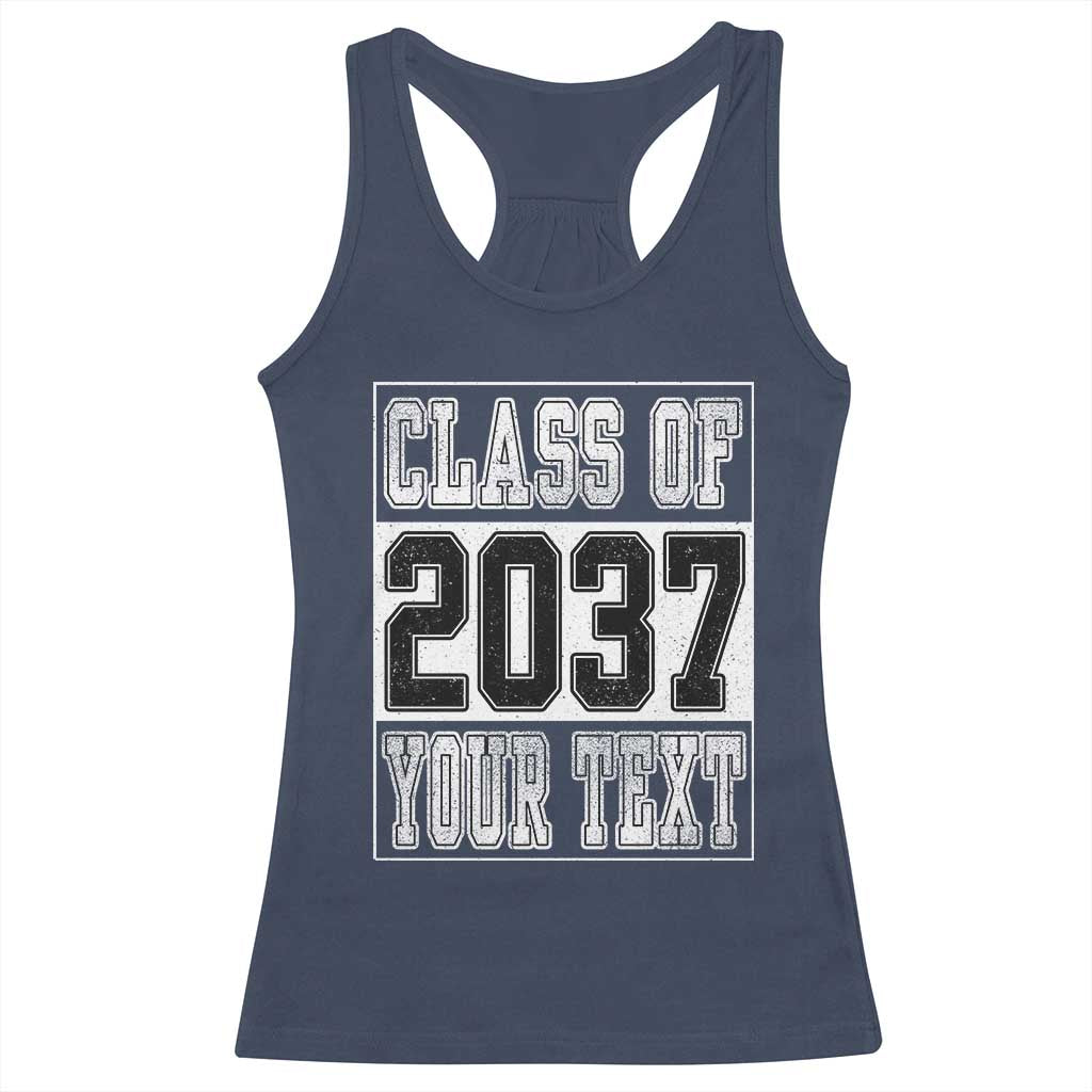 Personalized Class of 2037 Racerback Tank Top Custom Name Grow With Me To Graduation - Wonder Print Shop